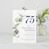 Invitation d'anniversaire de 75 ans au script de v (Debout devant)
