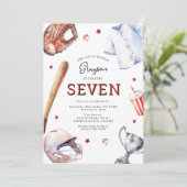 Invitation d'anniversaire de 7 ans pour un enfant (Debout devant)