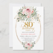 Invitation d'anniversaire de 80 ans Elegant Boho B (Devant)