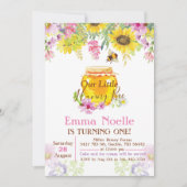 Invitation d'anniversaire de abeille bourdon miel (Devant)