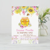 Invitation d'anniversaire de abeille bourdon miel (Debout devant)