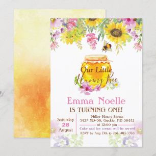 Invitation d'anniversaire de abeille bourdon miel