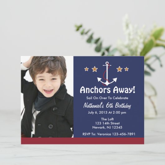 Invitation d'anniversaire de Ancre (Debout devant)