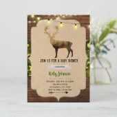 Invitation d'anniversaire de baby shower de cerf (Debout devant)