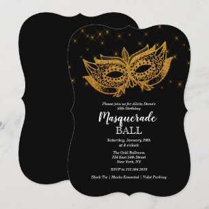 Invitation d'anniversaire de Bal Masqué - TOUT ÂGE