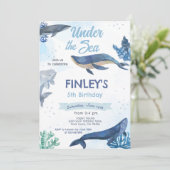 Invitation d'anniversaire de baleines (Debout devant)