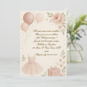 Invitation d'anniversaire de Ballerina (Debout devant)