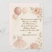 Invitation d'anniversaire de Ballerina (Devant / Derrière)
