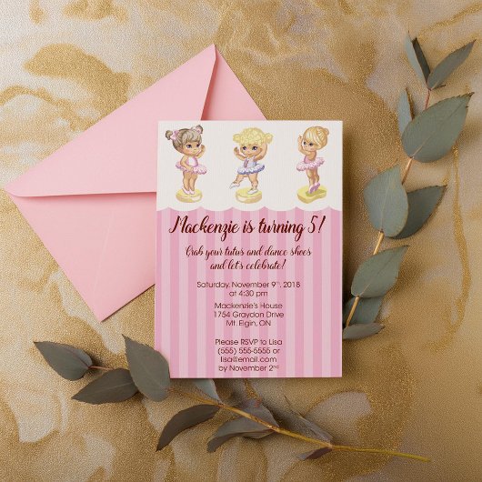 Invitation d'anniversaire de Ballerina