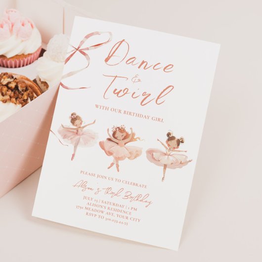 Invitation d'anniversaire de Ballerina