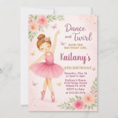 Invitation d'anniversaire de Ballerina (Devant)