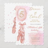 Invitation d'anniversaire de Ballerina (Devant / Derrière)