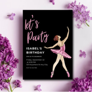 Invitation d'anniversaire de Ballerina, Ballet mod