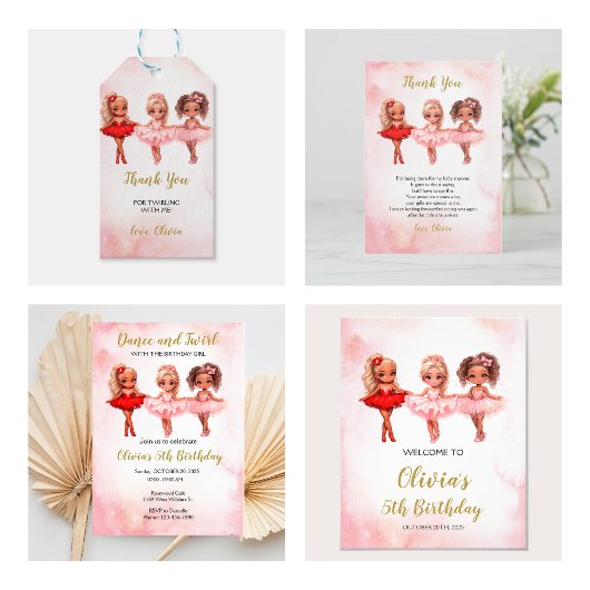 Invitation d'anniversaire de Ballerina, Ballet Par