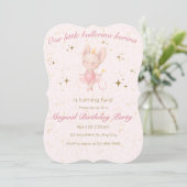 Invitation d'anniversaire de Ballerina en rose et  (Debout devant)