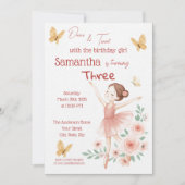 Invitation d'anniversaire de Ballerina - Fête de B (Devant)