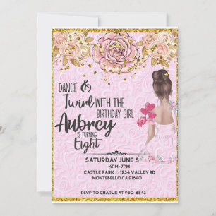 Invitation d'anniversaire de ballerine