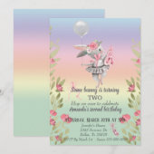Invitation d'anniversaire de ballerine de Pâques S (Devant / Derrière)