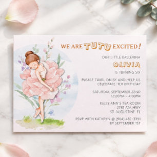 Invitation d'anniversaire de Ballerine Fleur des C