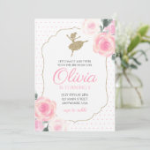 Invitation d'anniversaire de ballerine florale (Debout devant)