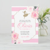 Invitation d'anniversaire de ballerine florale (Debout devant)