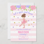 Invitation d'anniversaire de ballerine - Invitatio (Devant)