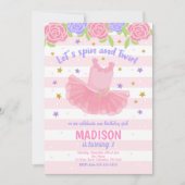 Invitation d'anniversaire de ballerine / Invitatio (Devant)