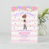 Invitation d'anniversaire de ballerine / Invitatio (Debout devant)