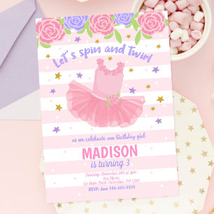 Invitation d'anniversaire de ballerine/invitation