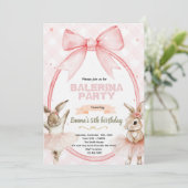 Invitation d'anniversaire de Ballerine Lapin (Debout devant)