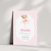 Invitation d'anniversaire de ballerine rose Thème
