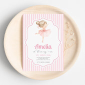 Invitation d'anniversaire de ballerine rose Thème