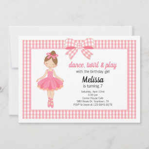 Invitation d'anniversaire de ballerine super migno