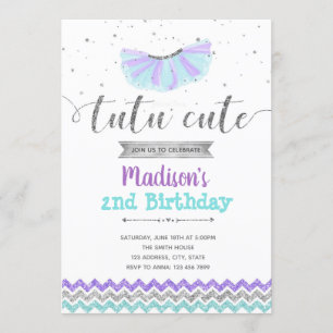 Invitation d'anniversaire de ballerine violette