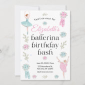 Invitation d'anniversaire de ballet (Devant)