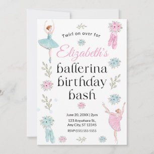 Invitation d'anniversaire de ballet