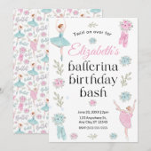 Invitation d'anniversaire de ballet (Devant / Derrière)