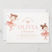 Invitation d'anniversaire de ballet (Devant)