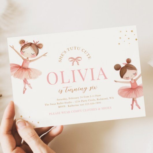 Invitation d'anniversaire de ballet