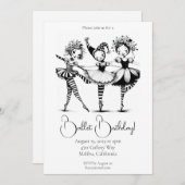 Invitation d'anniversaire de ballet (Devant / Derrière)