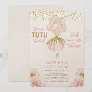 Invitation d'anniversaire de ballet Ballerine TOUT