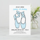 Invitation d'anniversaire de ballet bleu minimalis (Debout devant)