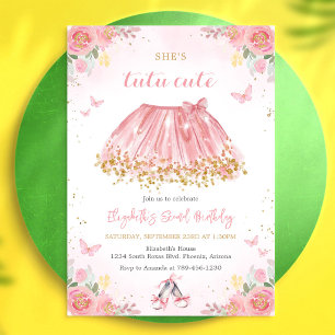 Invitation d'anniversaire de ballet de ballerine d
