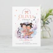 Invitation d'anniversaire de ballet – Thème de fêt (Debout devant)
