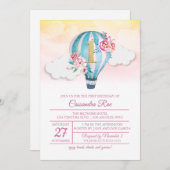 Invitation d'anniversaire de ballon d'air chaud (Devant / Derrière)