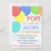 Invitation d'anniversaire de ballons, Invitation d (Devant)