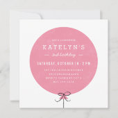 Invitation d'anniversaire de ballons - Rose (Devant)