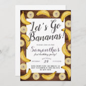 Invitation d'anniversaire de bananes (Devant / Derrière)