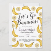 Invitation d'anniversaire de bananes (Devant)