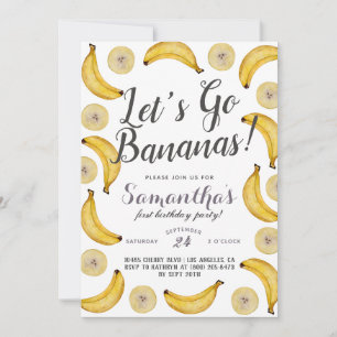 Invitation d'anniversaire de bananes